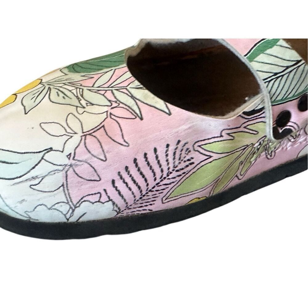 Birkenstock Floral Mary Jane Mules in Pink, Green, Yellow - Picture 9 of 10
